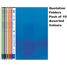 Marlin Quotation Folders - Pack of 10 Assorted Colours